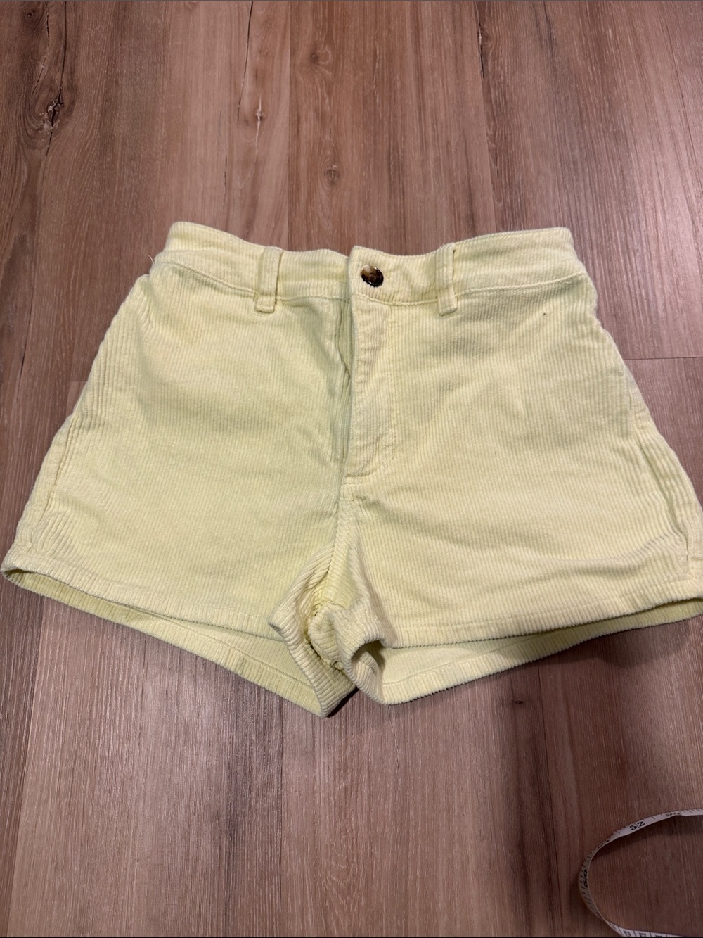 Billabong High-Waist Light Yellow Corduroy Shorts